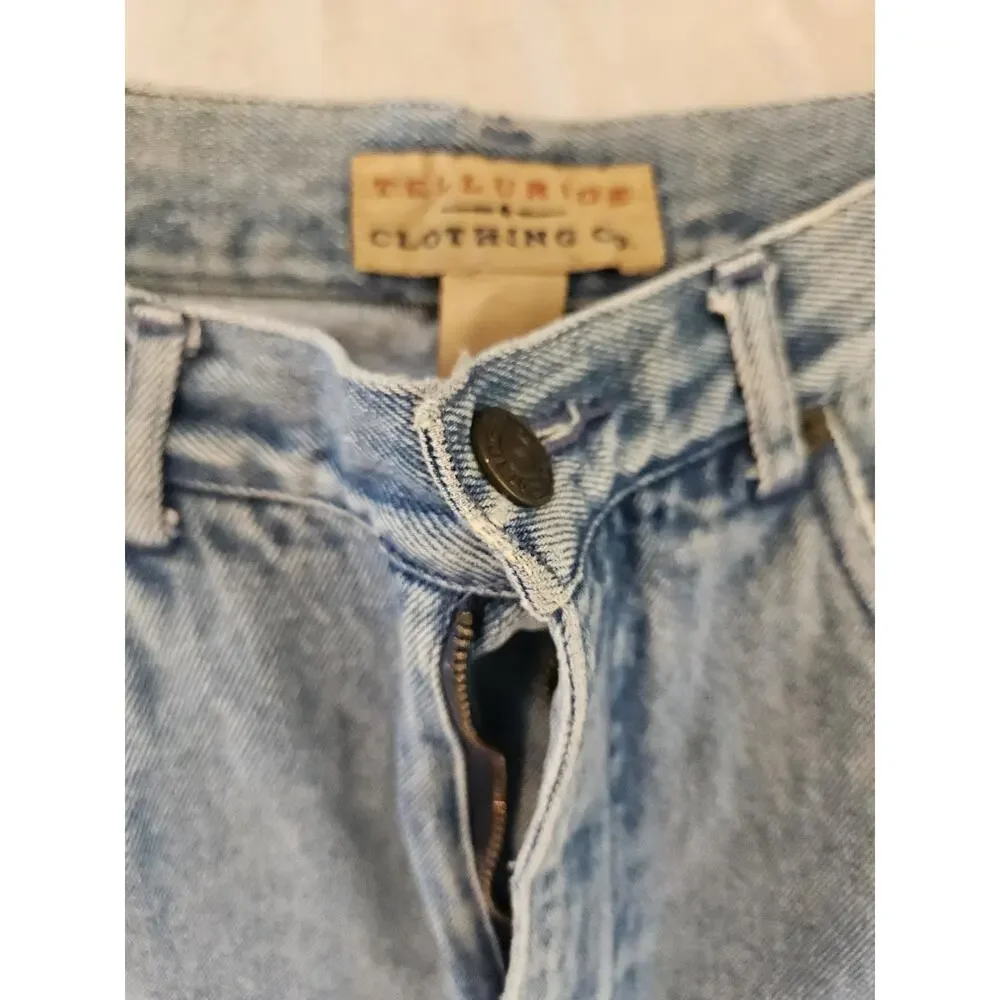 VTG 90s Telluride Clothing Co Carpenter Jeans Women 10 Medium Wash Baggy Wid - Picture 3 of 7